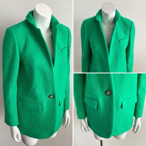 100% Italian Wool Double Faced Blazer J. CREW Green Leighton Jacket 2 - Picture 12 of 13